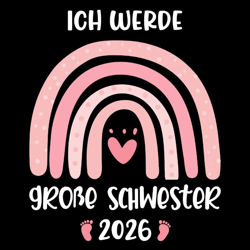 Ich werde große Schwester 2026 Regenbogen Mädchen