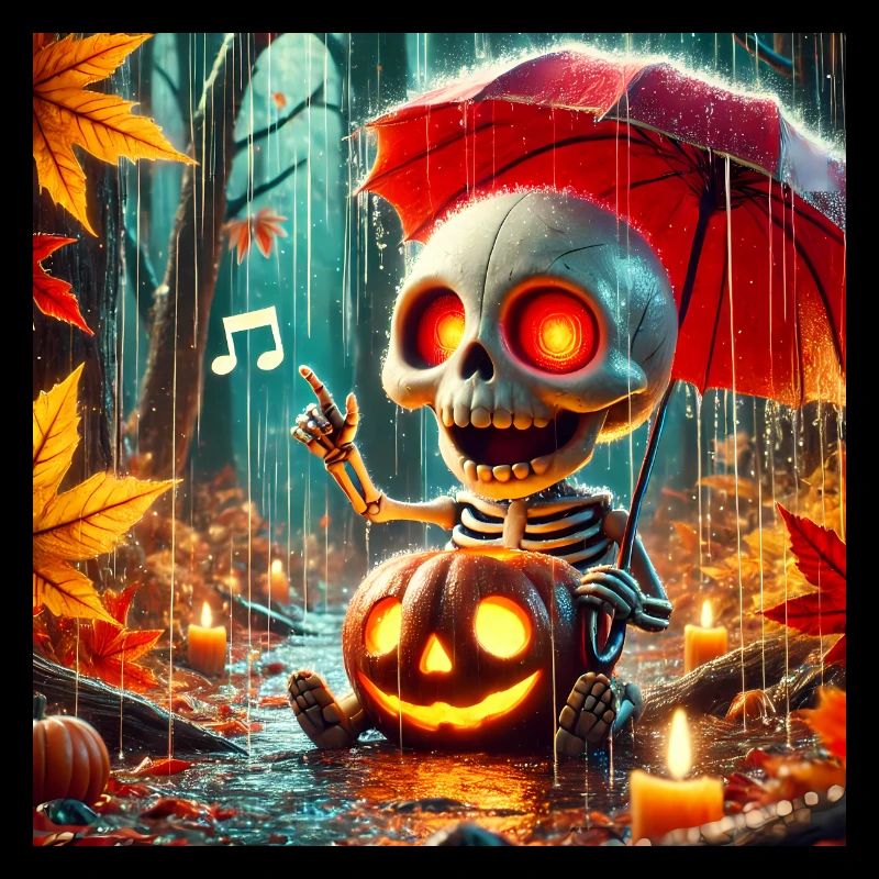 Squelette mignon aux yeux rouges joue du violon