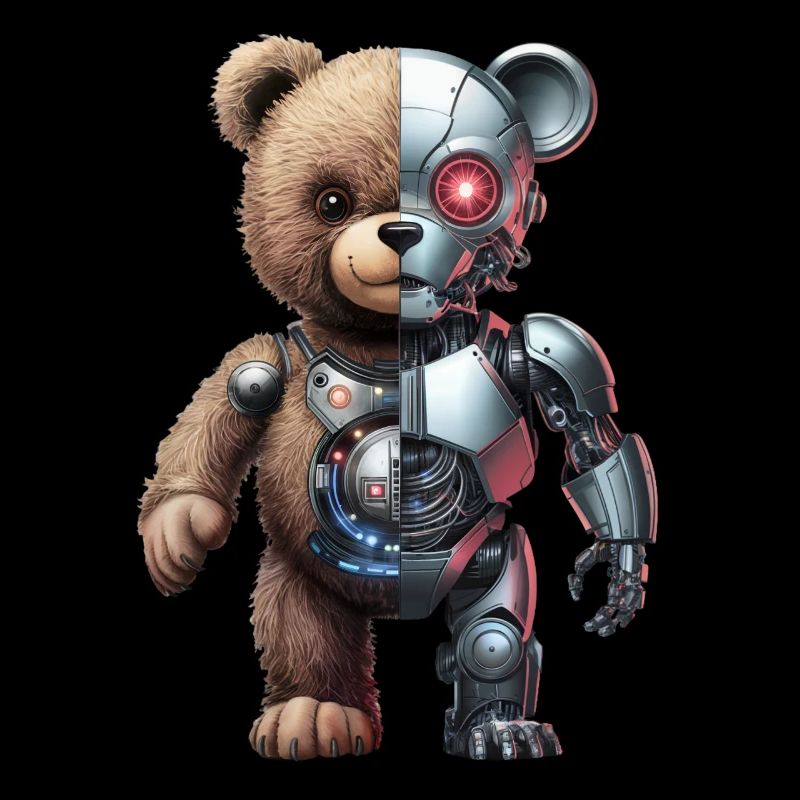 Lustige Roboter Tech Teddybär Cyborg Tier Bär