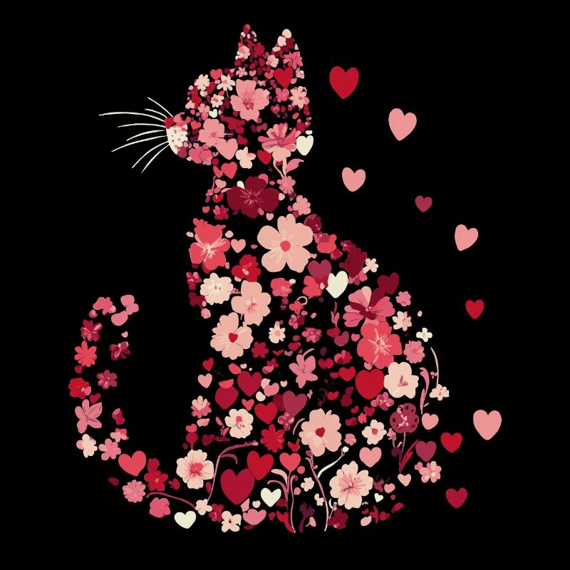 Fleurs chat pour les propriétaires de chats et la Saint-Valentin