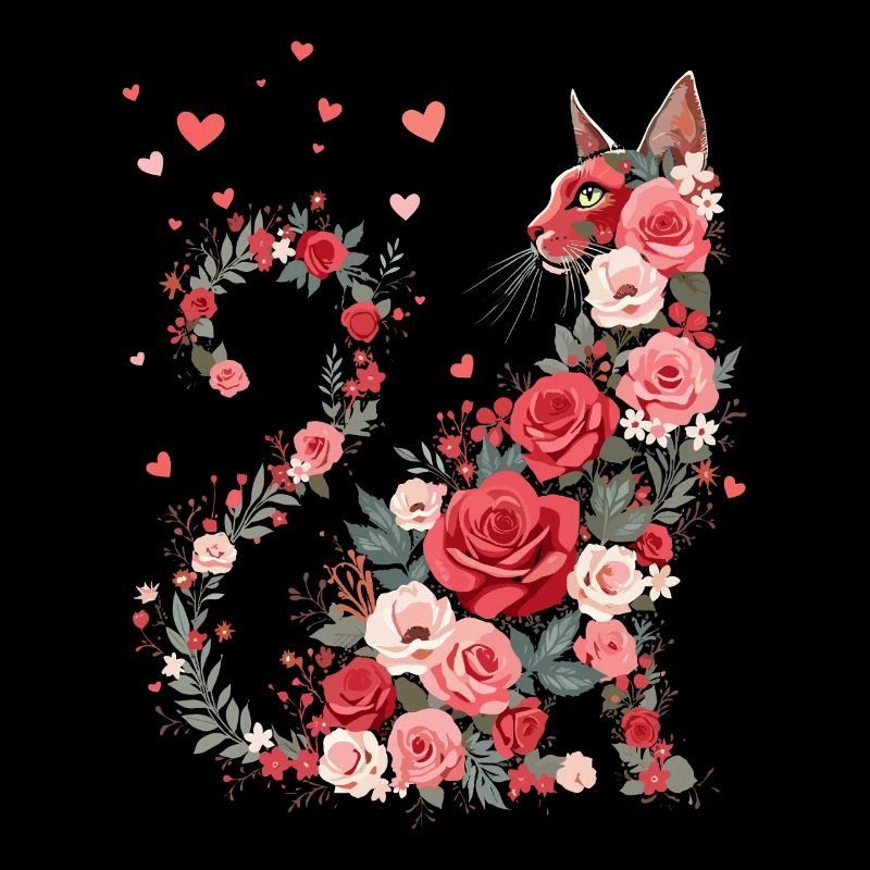 Fleurs chat pour les propriétaires de chats et la Saint-Valentin