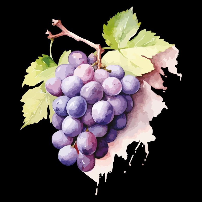 Grapes Watercolor Cluster