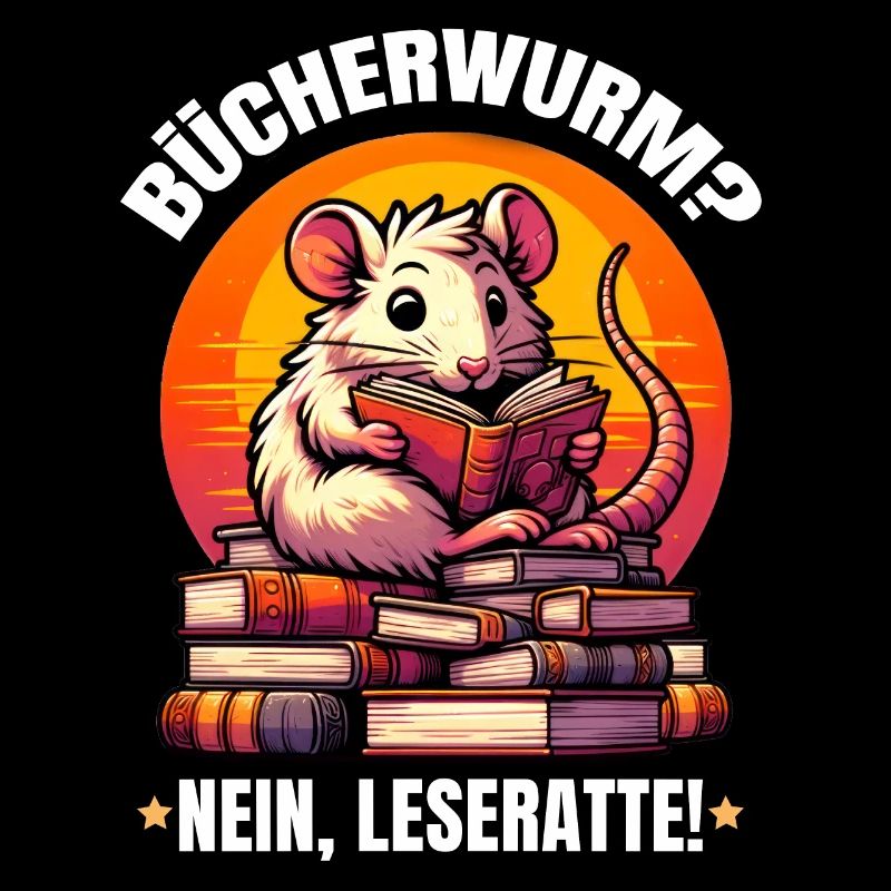 Bücherwurm? Nein, Leseratte! Süße Ratte liest Buch