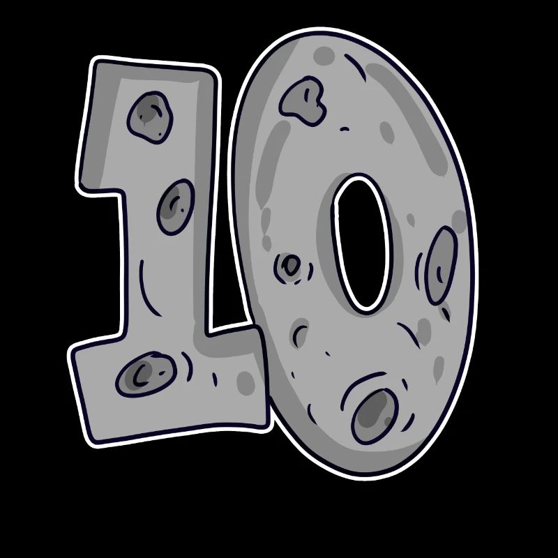 Moon Ten 10 Number Number