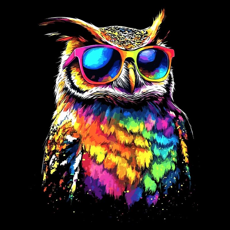 Eule Bunt Regenbogen Farben Kauz Uhu Owl Eulen
