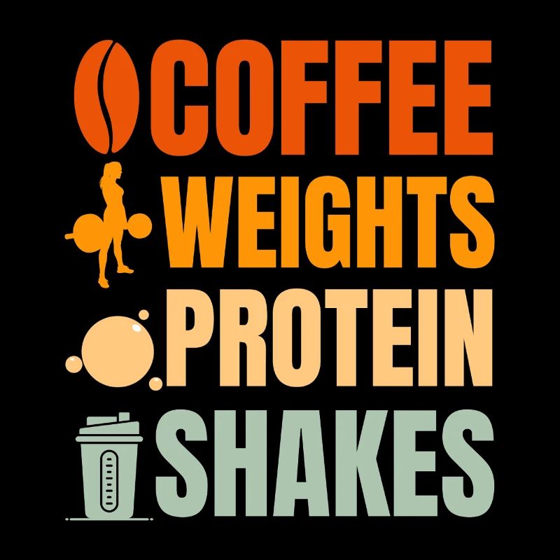 Kaffeegewichte und Proteinshakes - Gewichtheben
