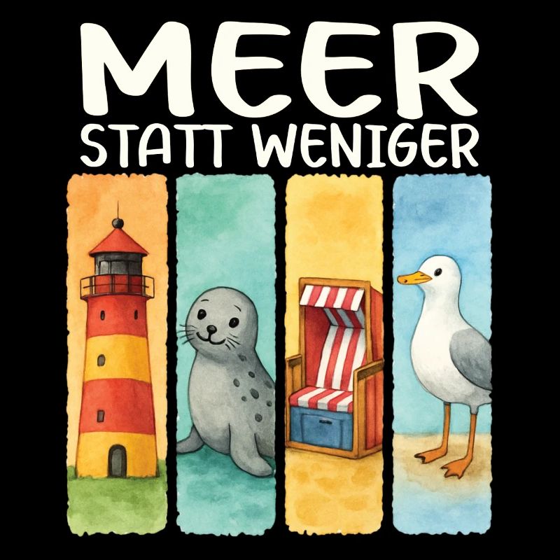 Moin Leuchtturm Robbe Strandkorb Möwe Küste