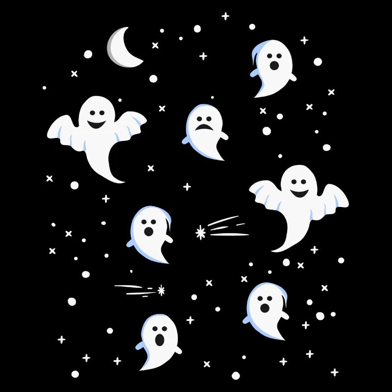 Ghosts Ghosts Night Sky Horror Halloween