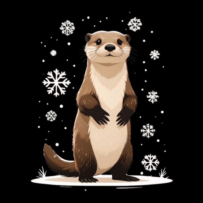 Winterotter mit Schneeflocken
