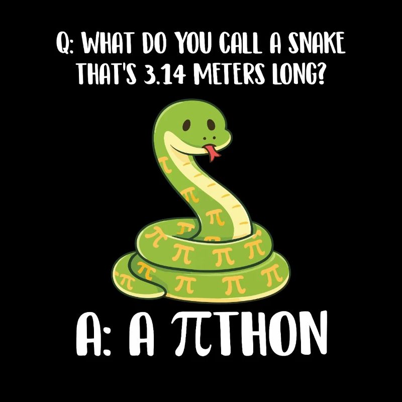 Schlange, 3,14 Meter lang, Pi-Tag-Python-Witz