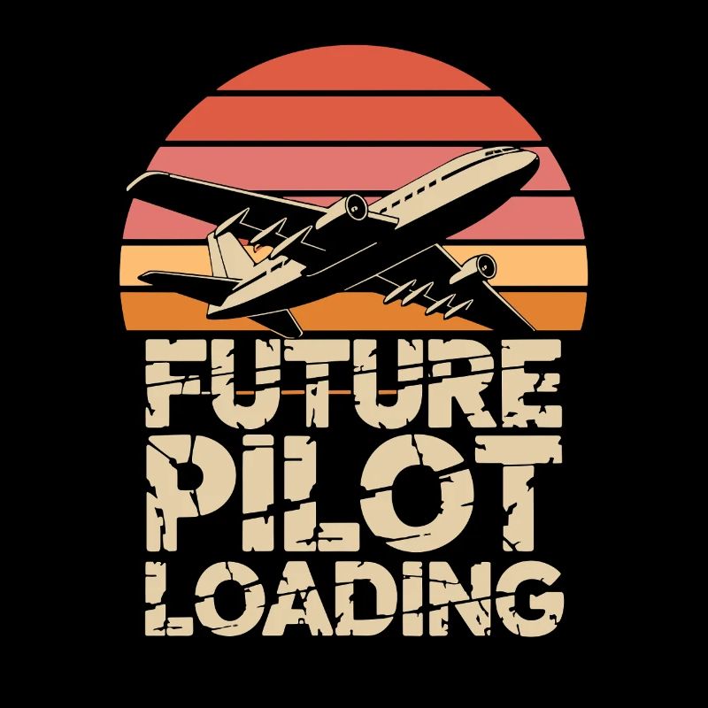 Future Pilot Loading Airplane Retro