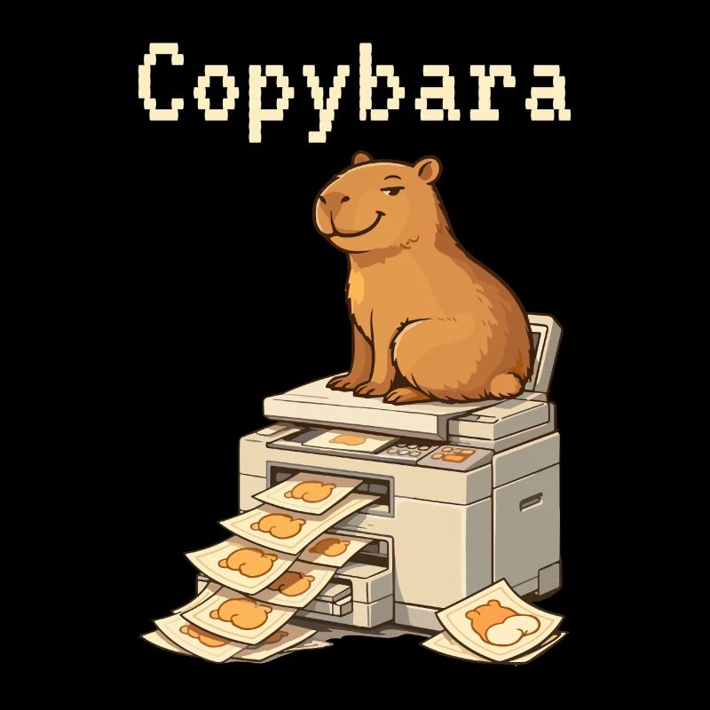Copybara Capybara on Copier Office Humor