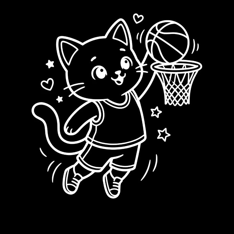 Kawaii Katze Baseball Spieler