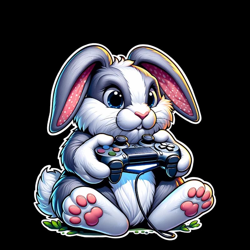 Gamer Hase mit Controller