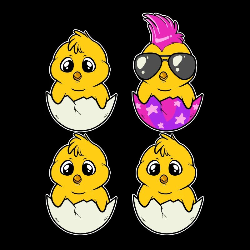 Cool Punk Chick Be Different Funny Easter Motif