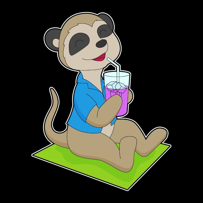Été des boissons sur la plage de Suricates
