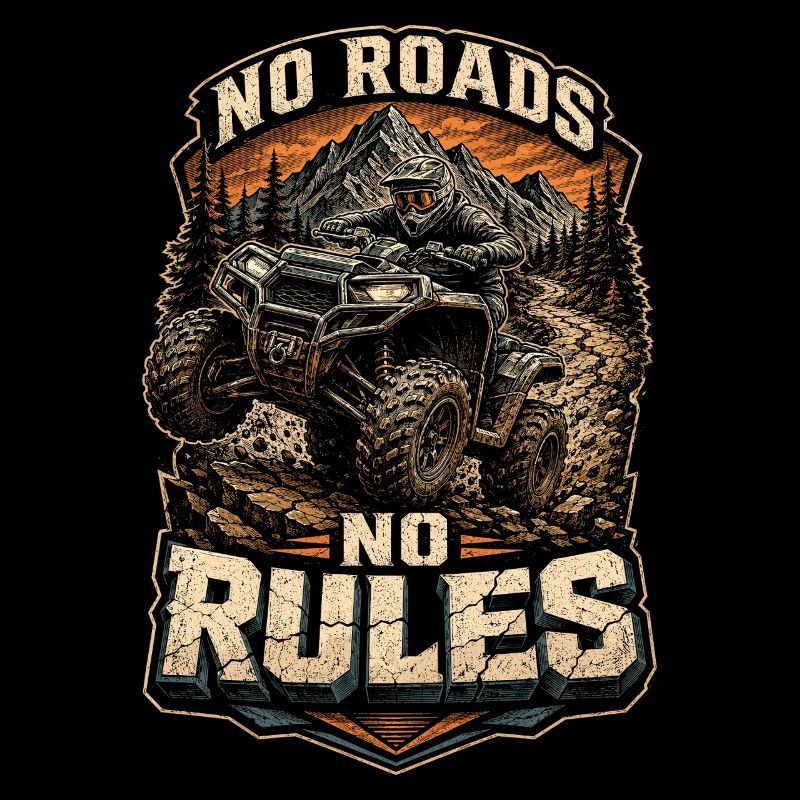 ATV Conduite en quad Quad Quad Quad Riders Pas de routes, pas de règles