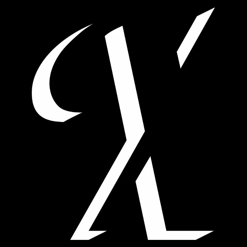 Abstract Letter Geometry Pattern in Black and White
