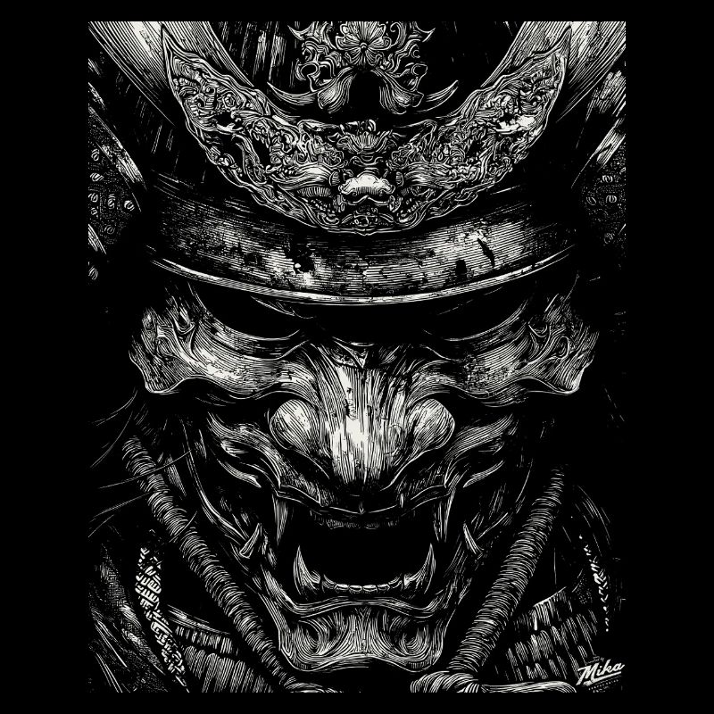 Masque de démon à contraste élevé