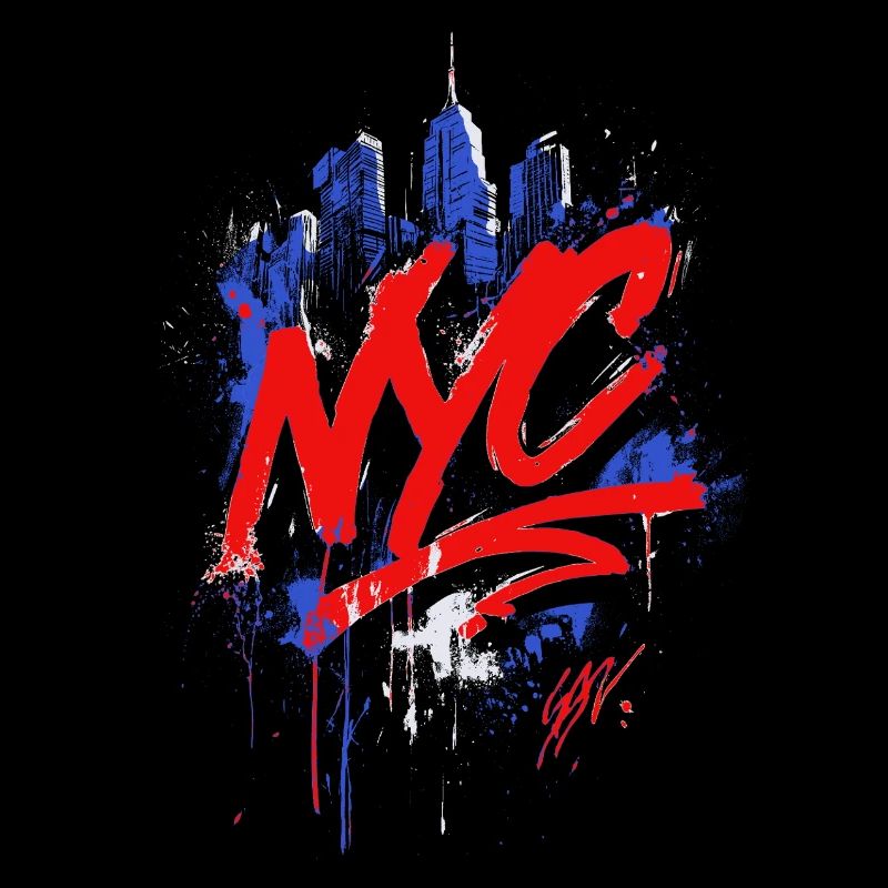 NYC Graffiti Skyline Splash