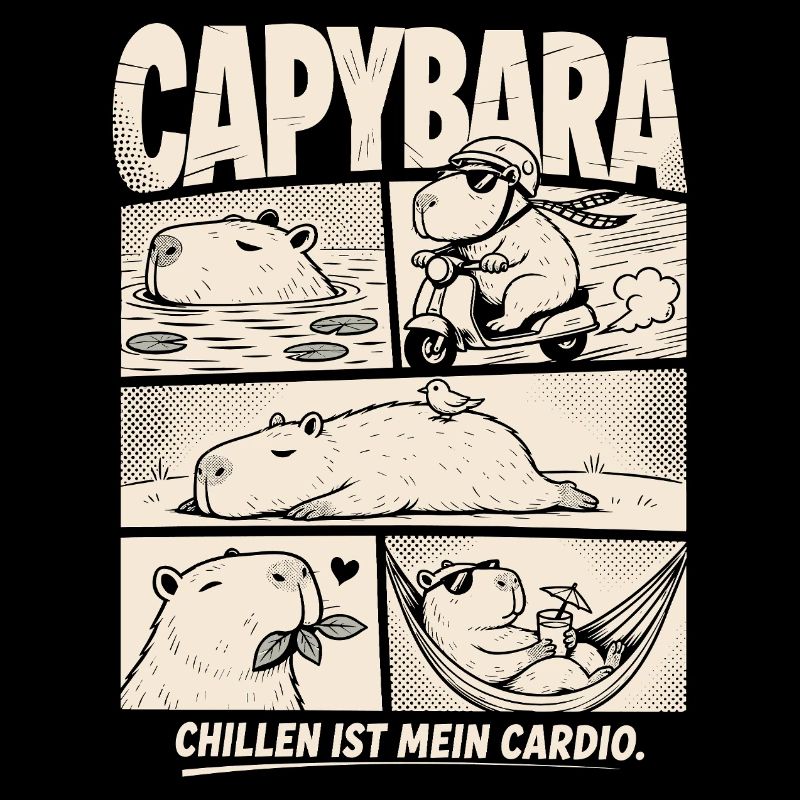 Capybara Chill Comic Entspannung Humor