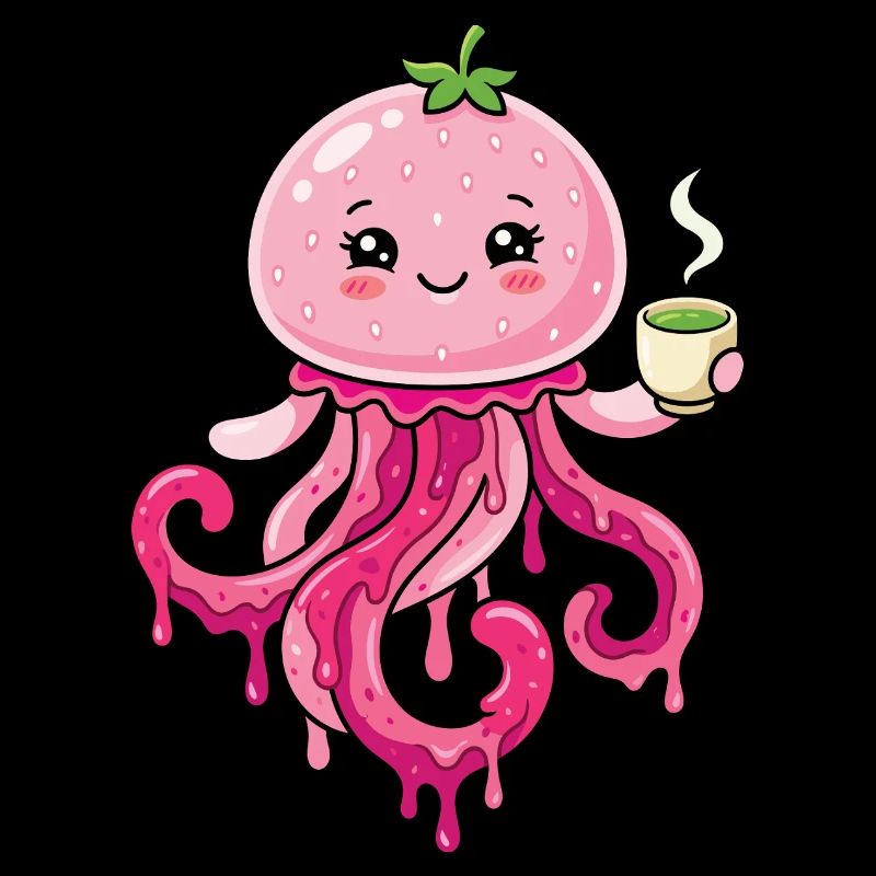 Méduse matcha de Kawaii mignonne