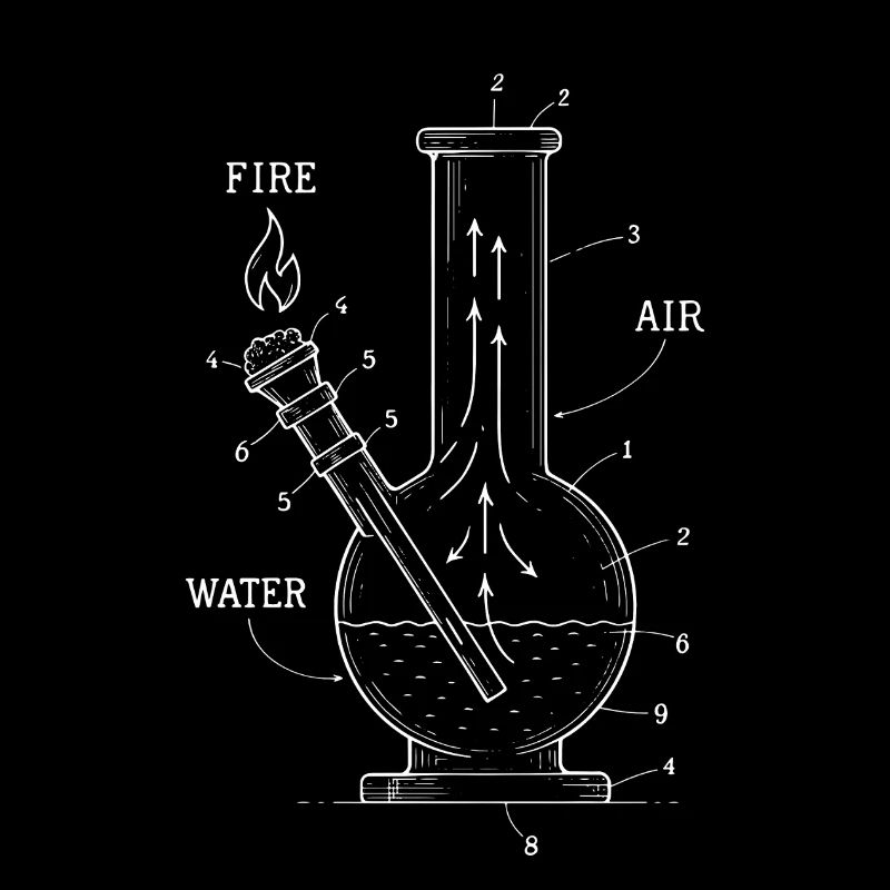 Blueprint-Technik Bong – Kunst-Cannabis