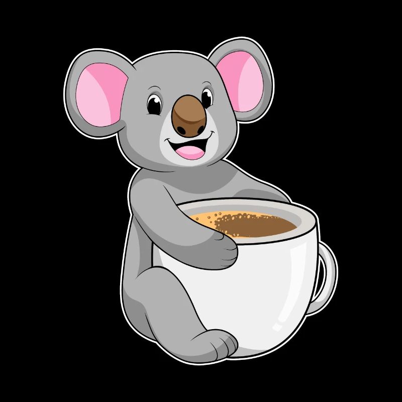 Koala mit Tasse Kaffee