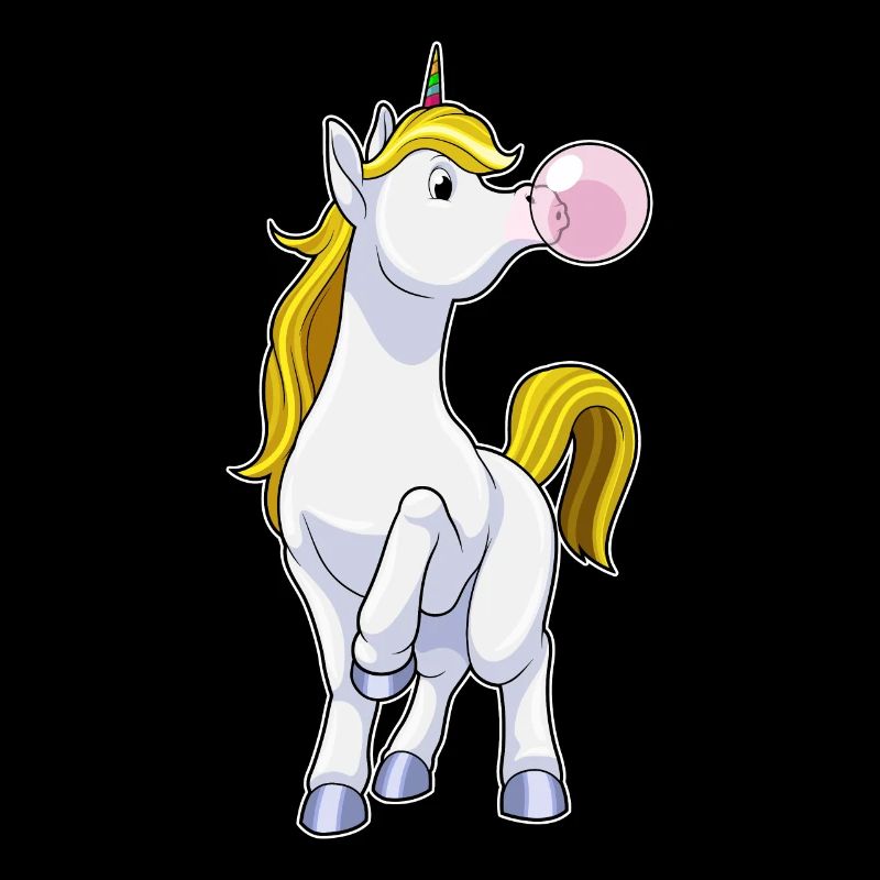 Einhorn mit Kaugummi