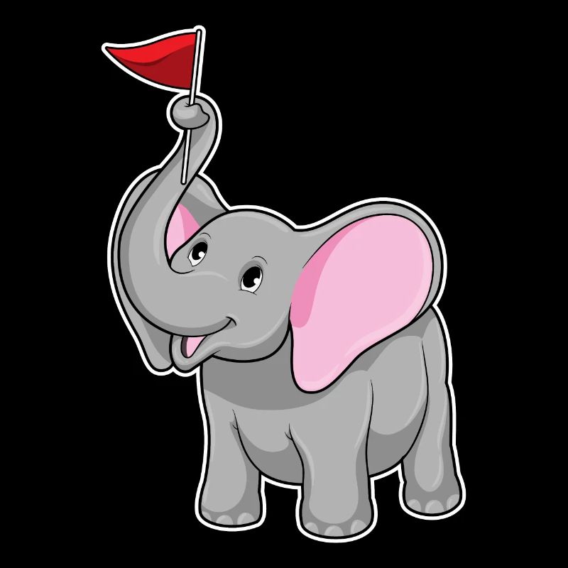 Éléphant avec drapeau
