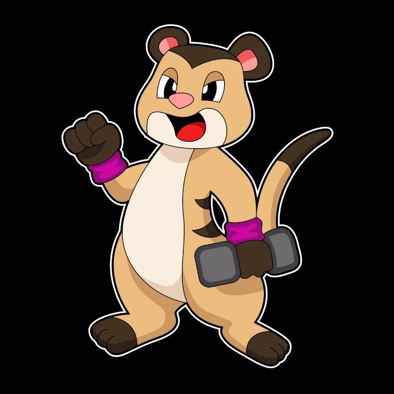 Erdmännchen mit Kurzhantel