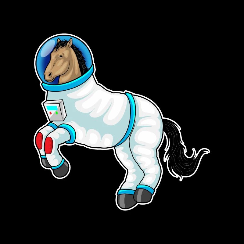 Horse Astronaut Space