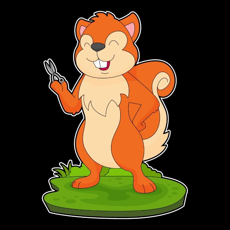 Écureuil Coiffeur Ciseaux