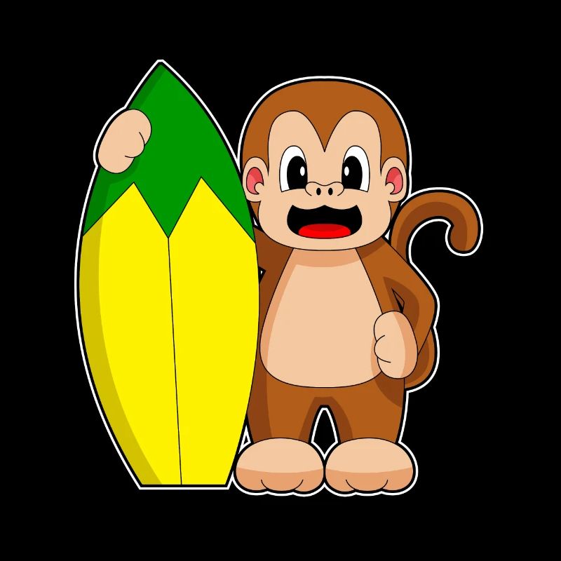 Affe Banane Surfen