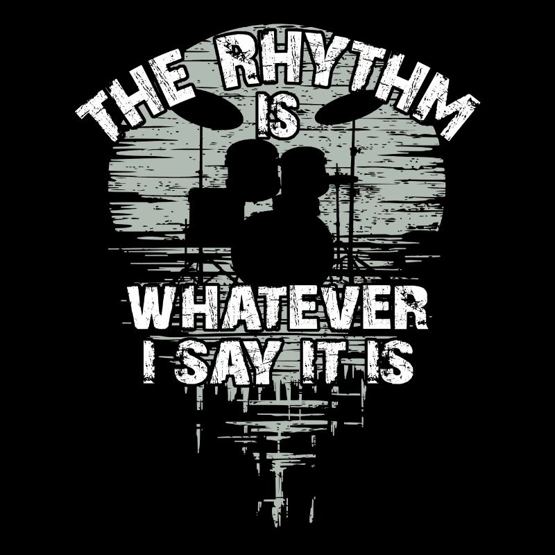 Drumset Silhouette mit Spiegelung lustiger Spruch