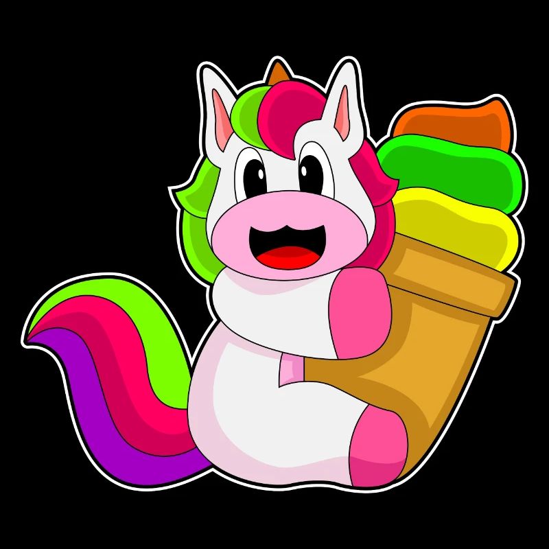 Crème glacée à gaufres licorne