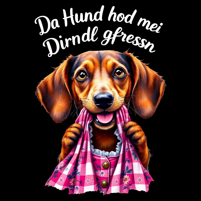 Dirndl Remplacement Costume Traditionnel Drôle Chien Teckel