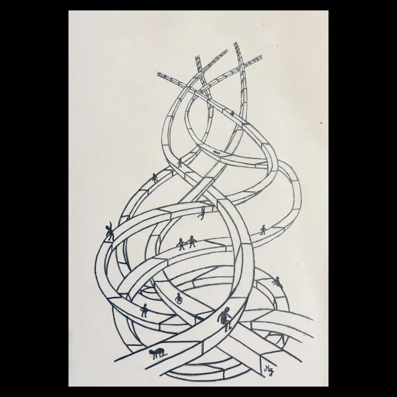 Loop labyrinth of paths