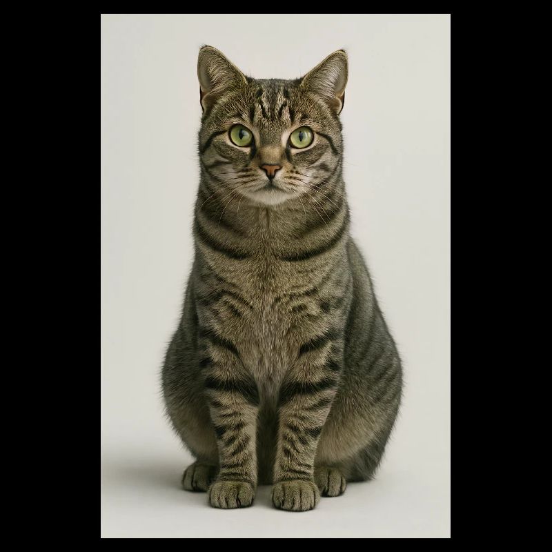 Sitzende getigerte Katzenporträt