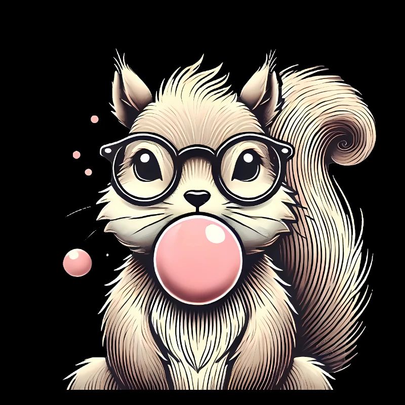 Cooles Eichhörnchen mit Kaugummi-Brille