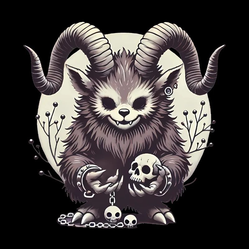 Dark Krampus Gothic Illustration