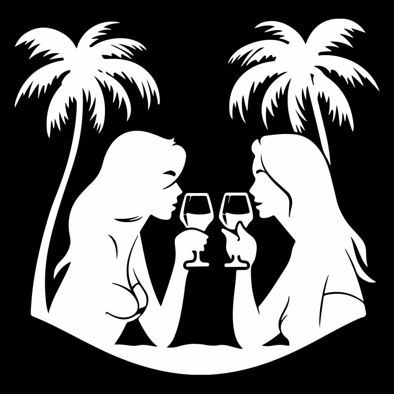 Vacances à la plage filles équipe Palmiers