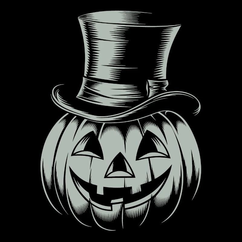 Citrouille d’Halloween avec dessin au trait de chapeau haut de forme