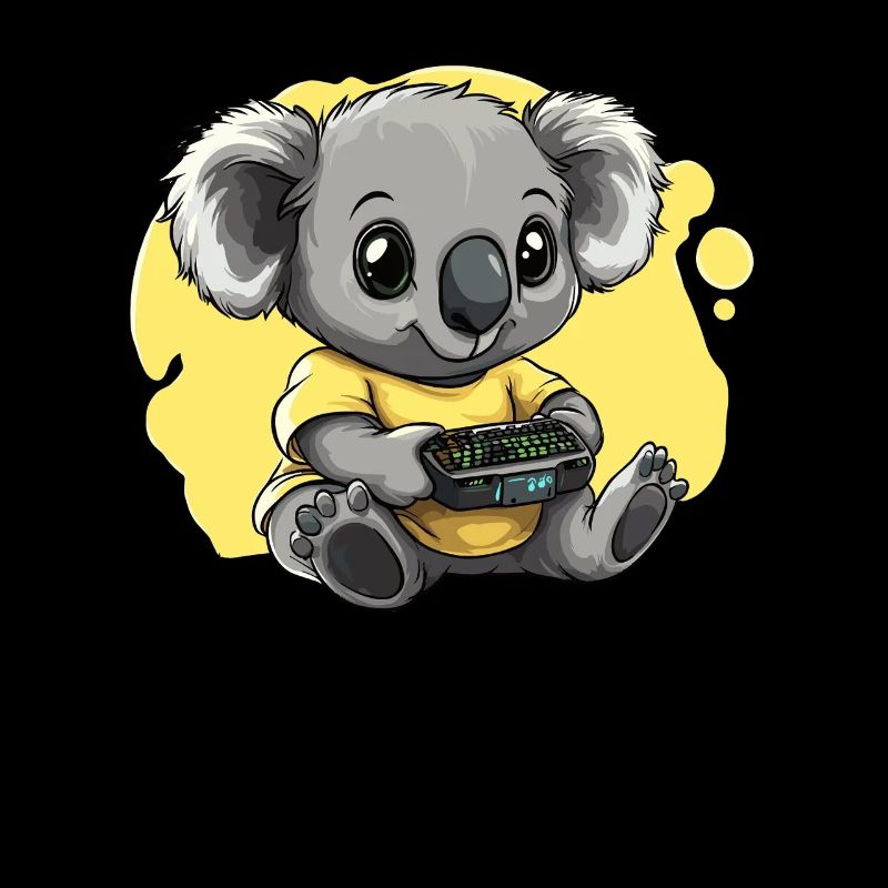 Gamer Koala mit Controller