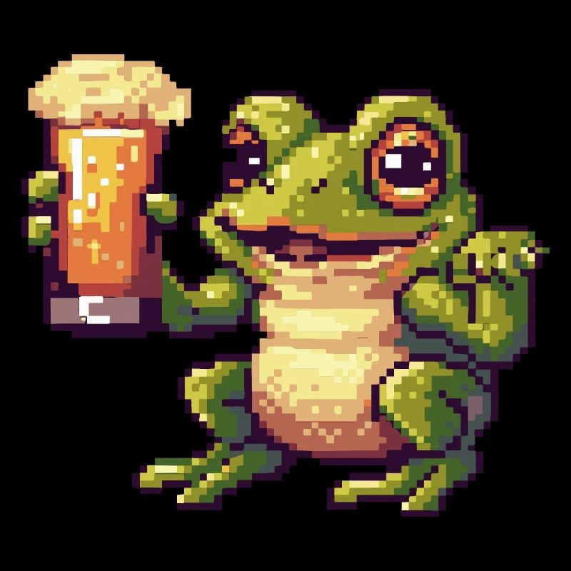 Frosch Pixel Bier