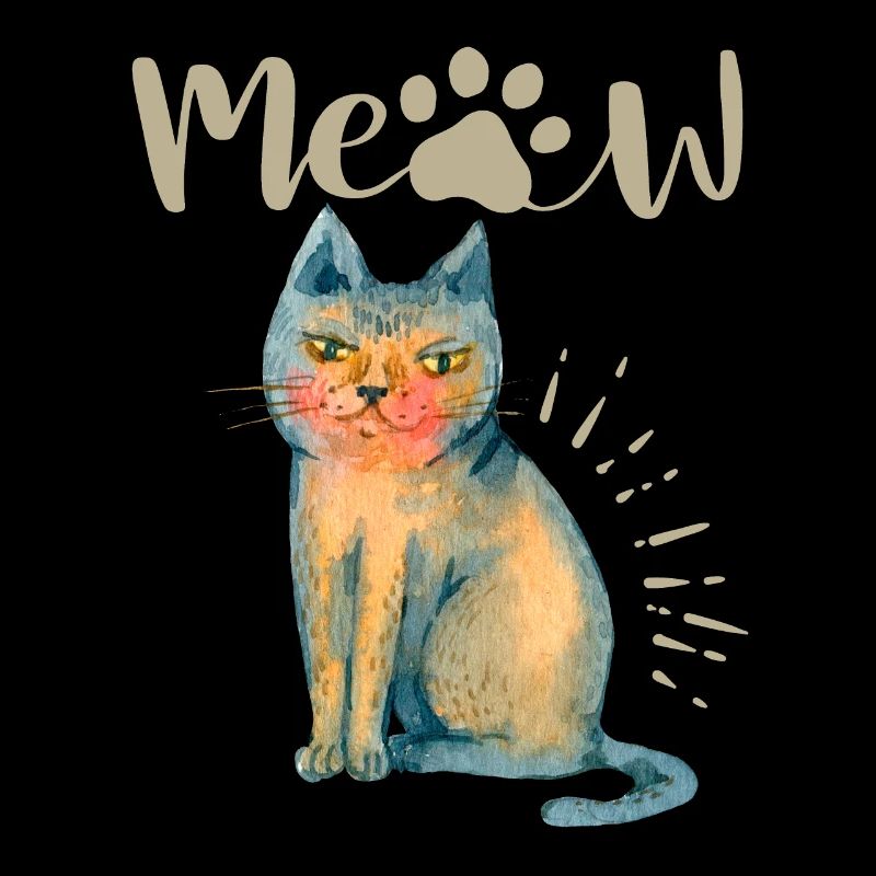 Lustige Katze, Spruch, Meow