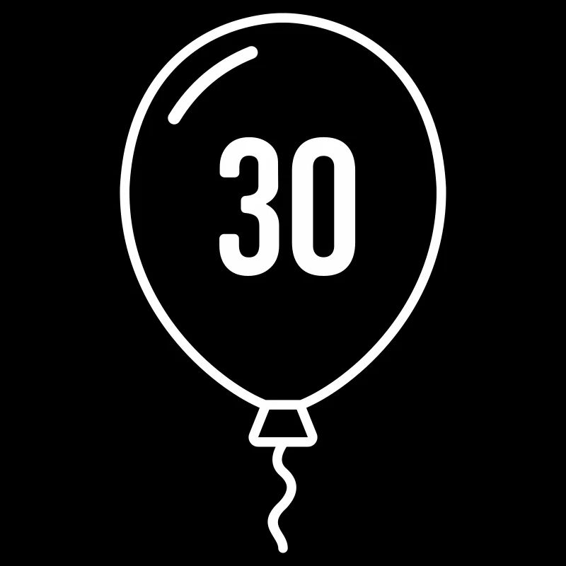 Ballon numéro 30 – Conception d’anniversaire rond