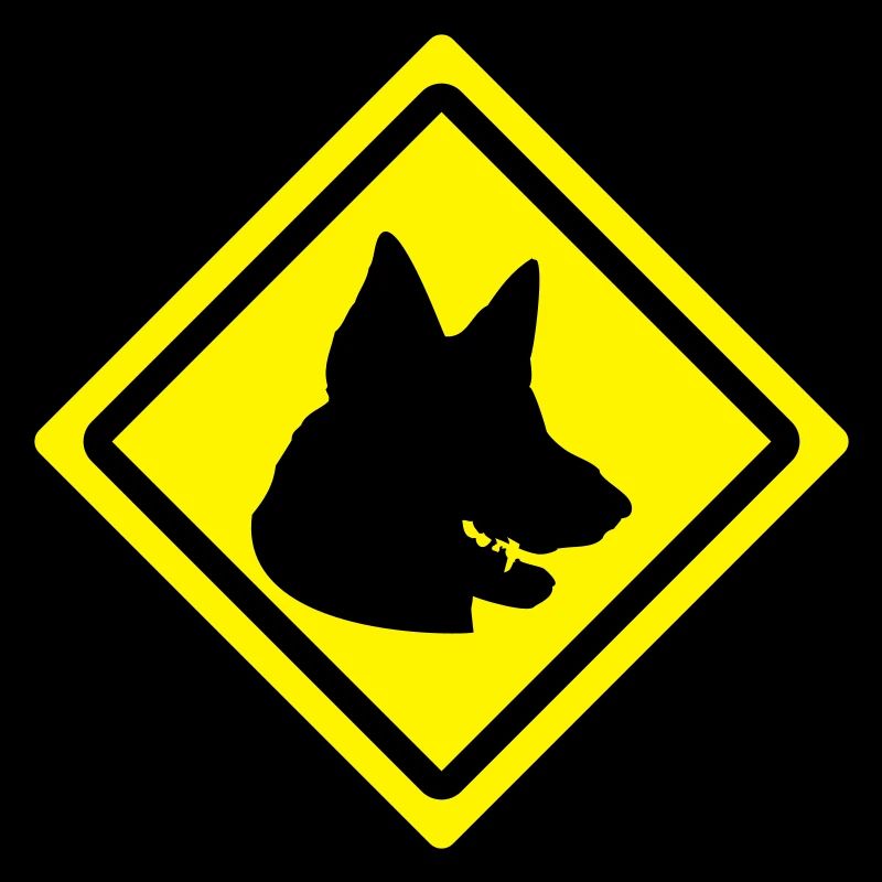 german shepherd roadsign