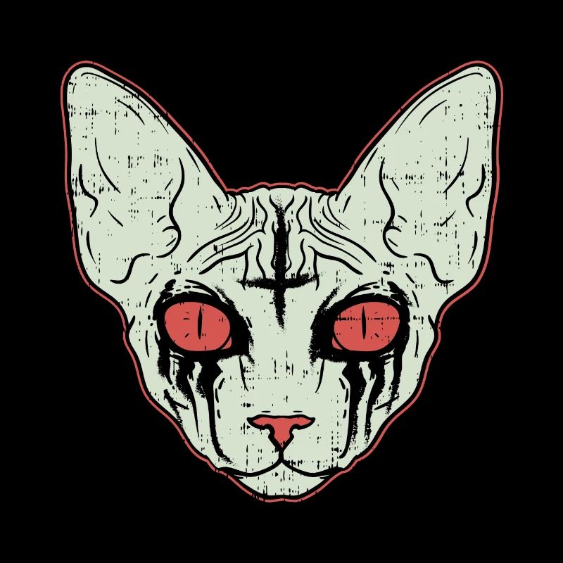 Sphinx Cat - Chat en métal noir