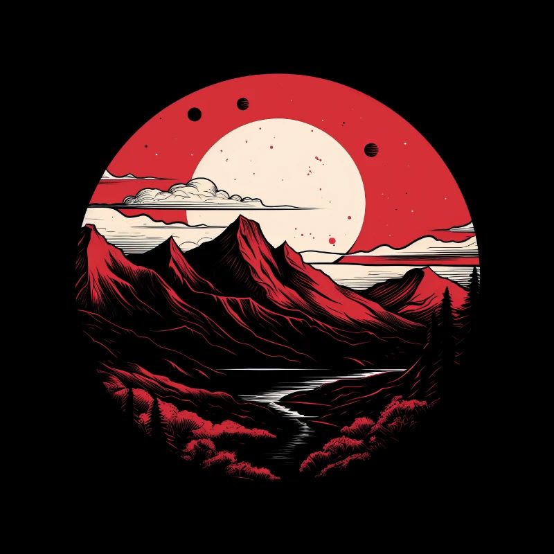 Full moon mountains
